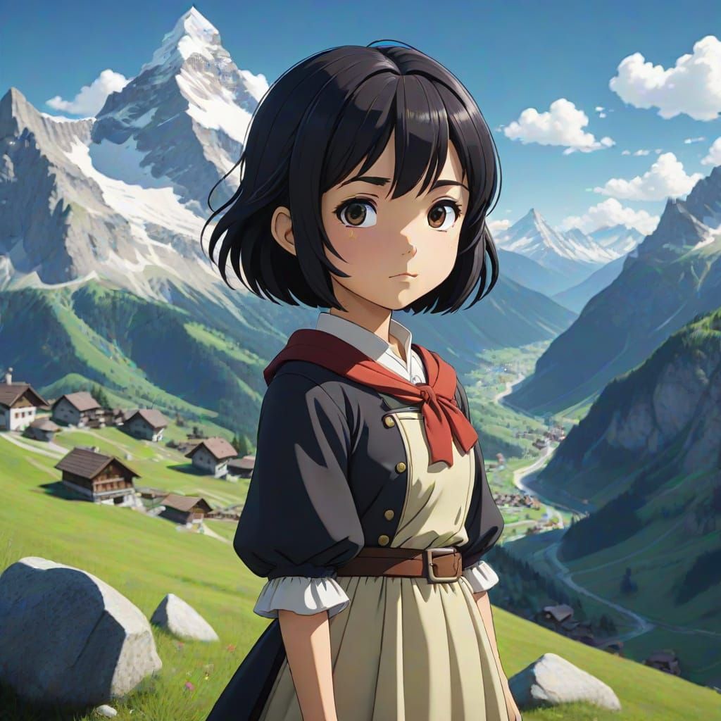 Anime Heidi in the Swiss Alps