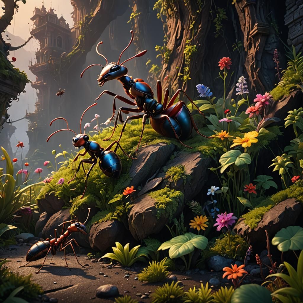 Fantastical Ant Concept Art in Deep Color