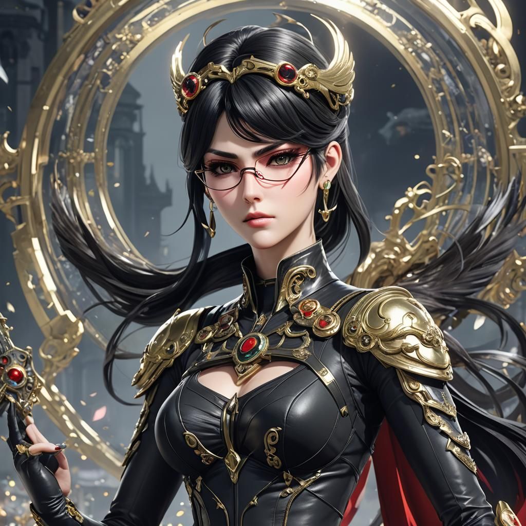 Anime Style 3D Bayonetta Concept Art