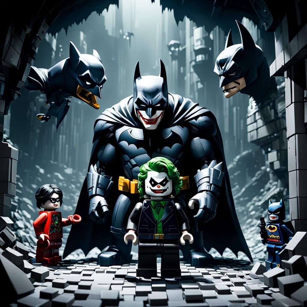 Lego Villains Plot in Batcave with Batman