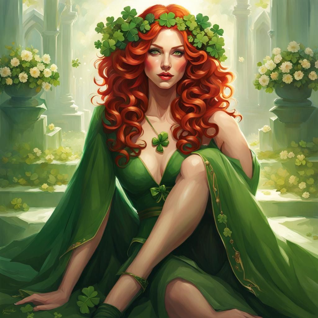 St. Patrick's Woman in Digital Painting Art