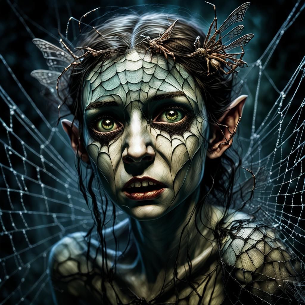 Trapped Faerie Portrait in Dark Fantasy Style