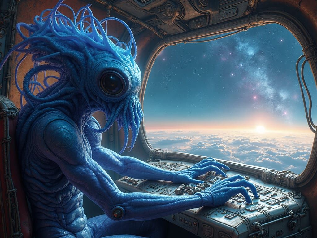 Biomechanical Alien Navigator in Cosmic Landscape