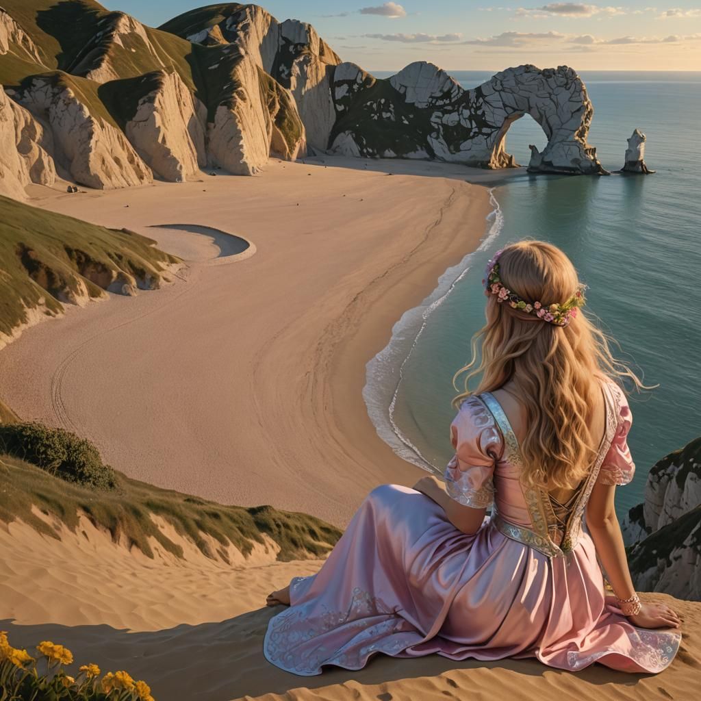 Durdle Door Art Nouveau Scene