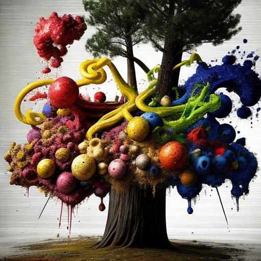 Psychedelic Surrealism: Ornate 3D Render in Vivid Colors