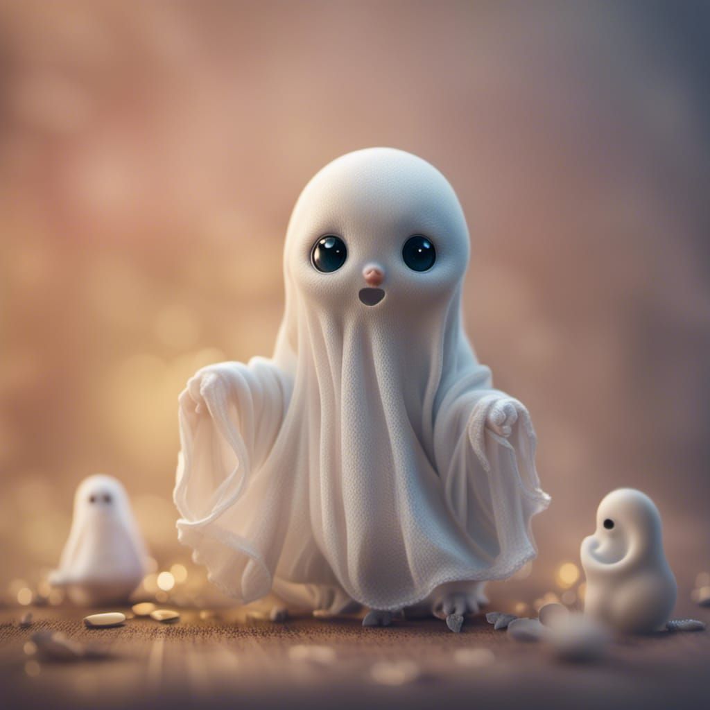 Adorable Baby Ghost in a Photorealistic Studio Photoshoot