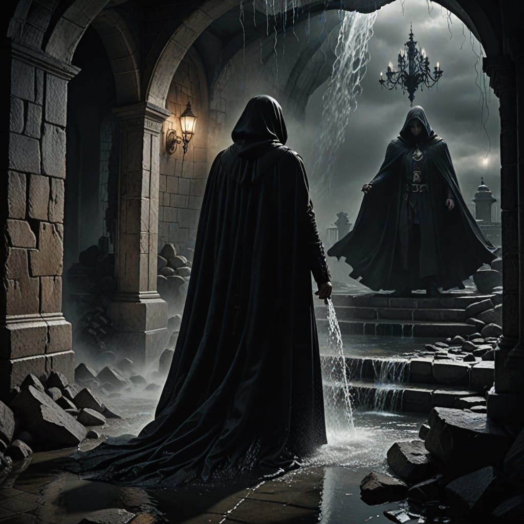 Dark Fantasy Giant Man Strikes Wall