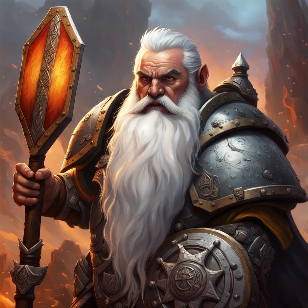 Dwarf War Cleric in Black Plate Armor