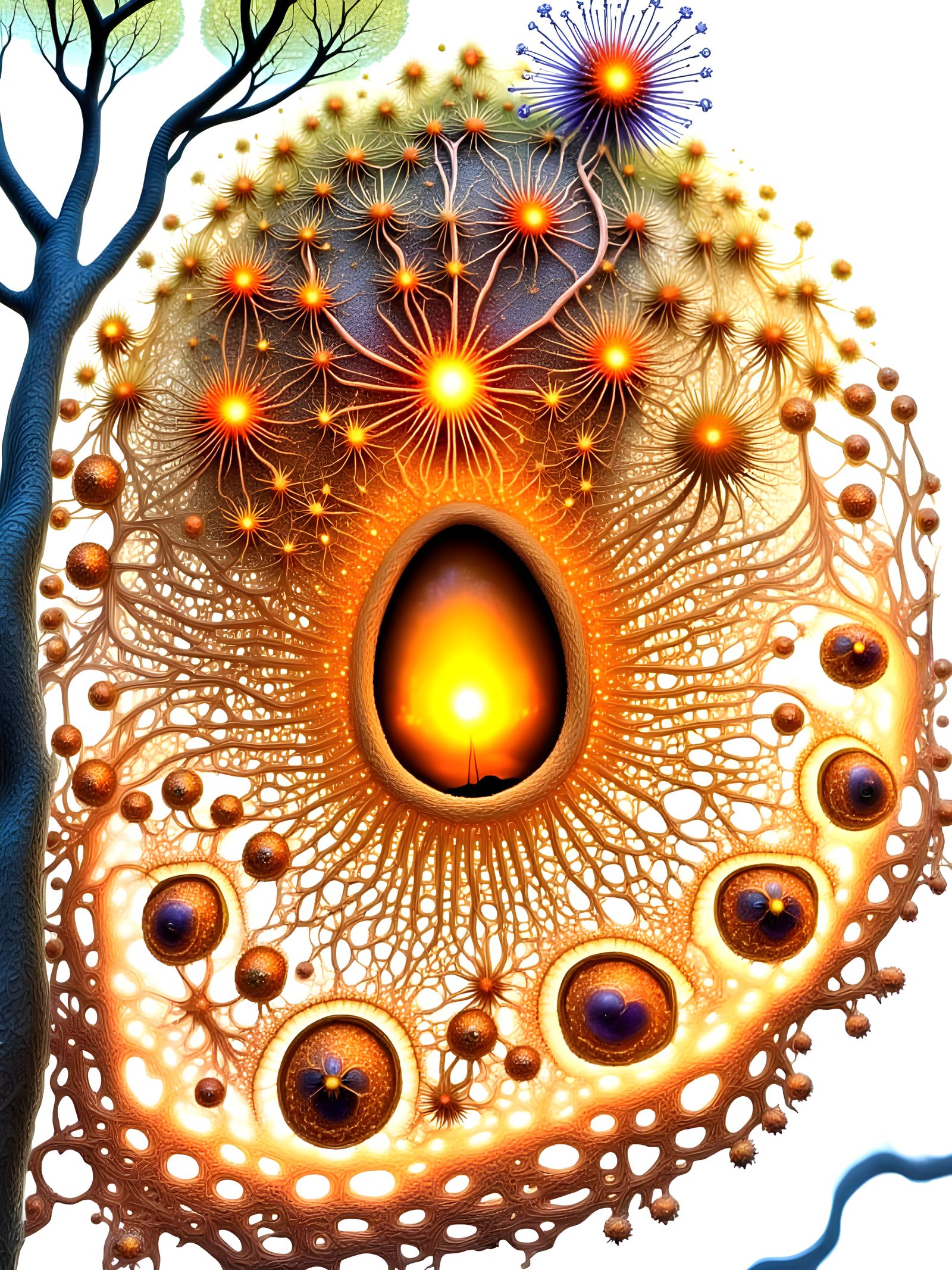 Futuristic Mosaic Landscape with Ligamorphous Plants