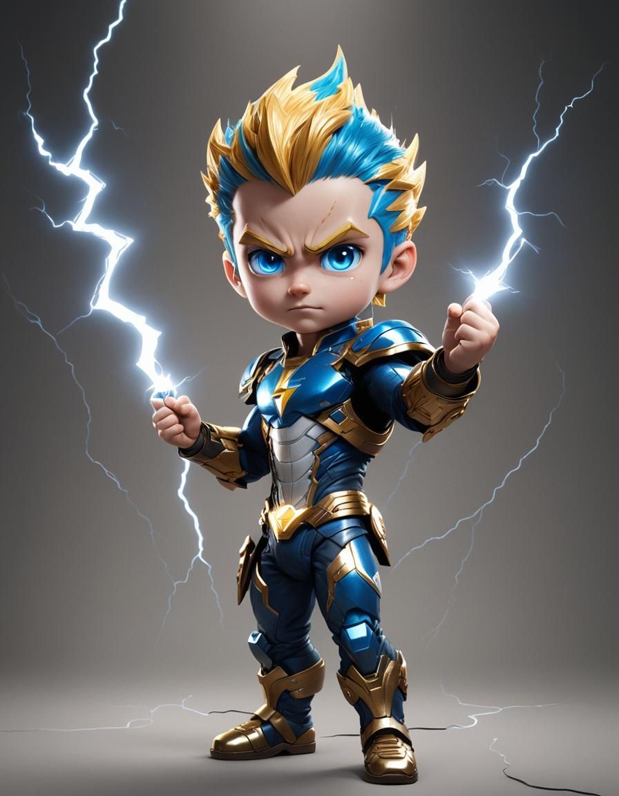 Chibi holding a Lightning Bolt