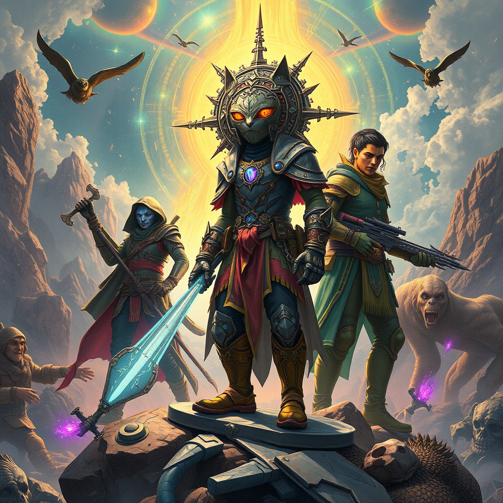 Otherworldly Glowing Scenery with Diverse Creatures