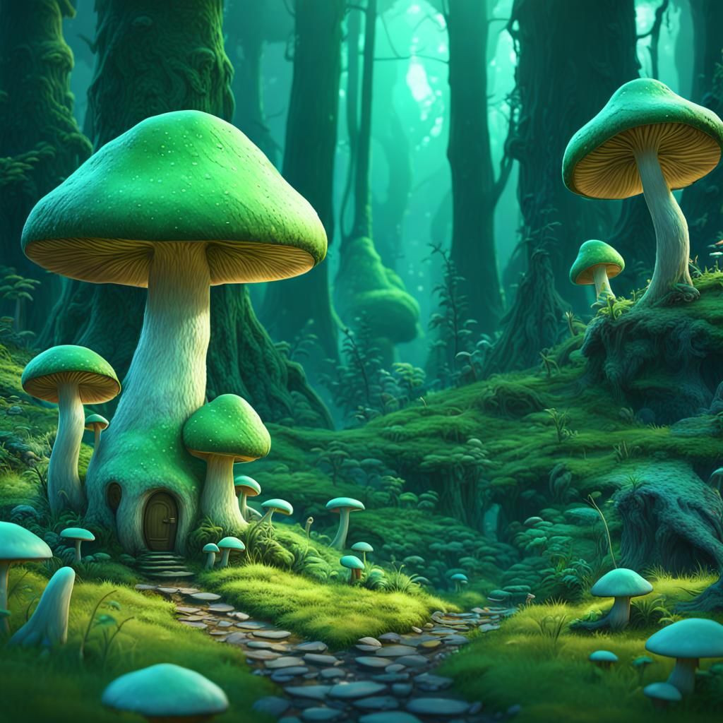 Enchanted Forest: Giant Mushroom Homes for Elves