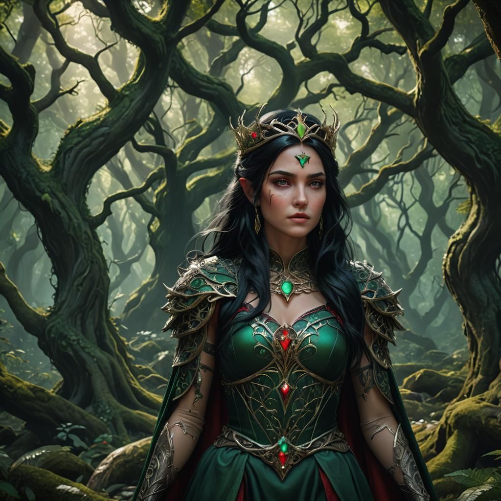 Mystical Forest Princess in Hyper-Realistic Digital Art