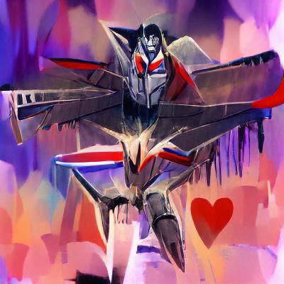 Metallic Wolf Howling at Starry Night