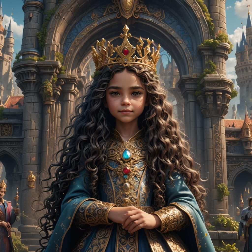 Fantasy Portrait of a Beautiful Little Queen