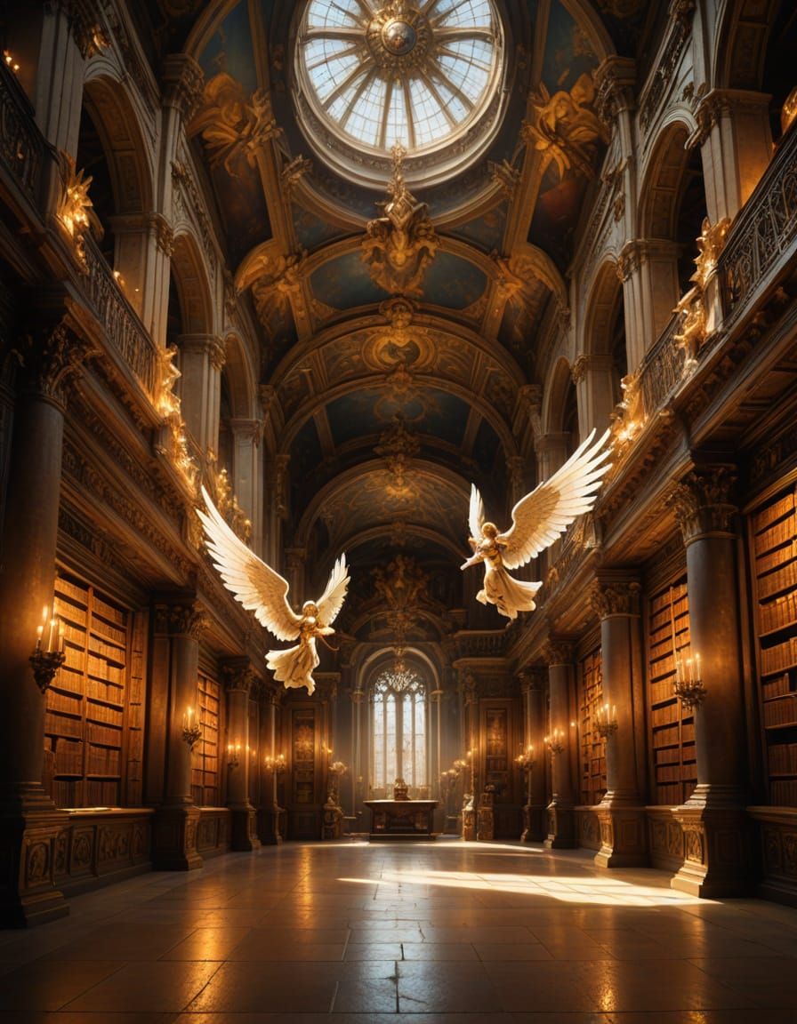 Angelic Guardians of Ancient Tomes