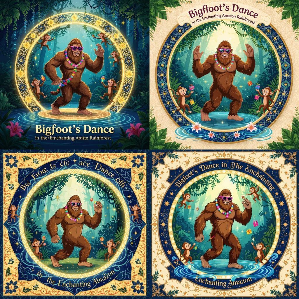 Bigfoot Dancing Salsa in Magical Amazon Rainforest