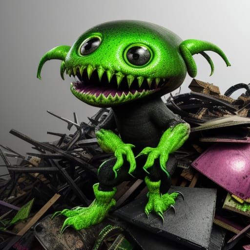 Bizarre Googly-Eyed Creature in Poorly Rendered 3D Style