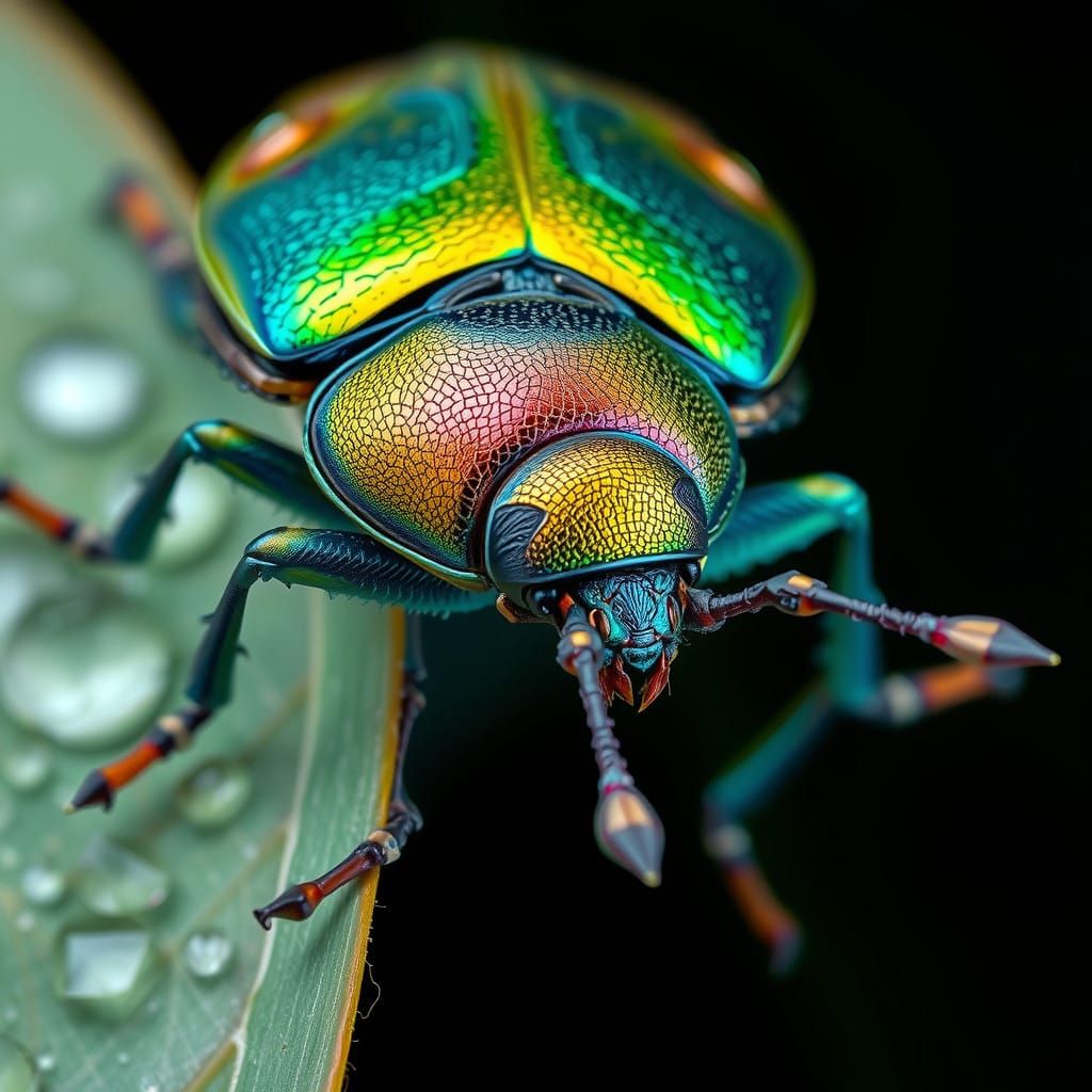 Vibrant Jewel Beetle Macro Photography