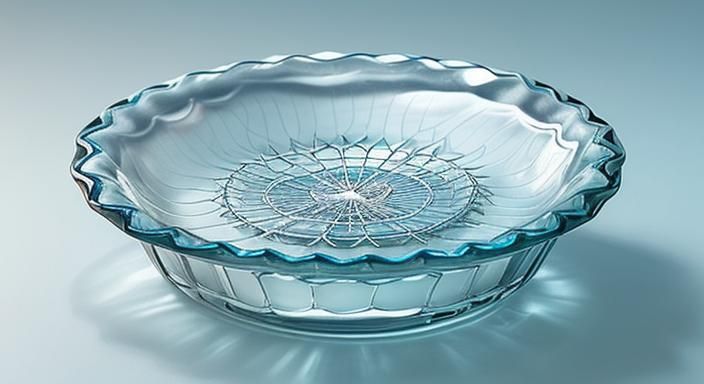 Realistic Glass Pie with Lattice Crust on Rack