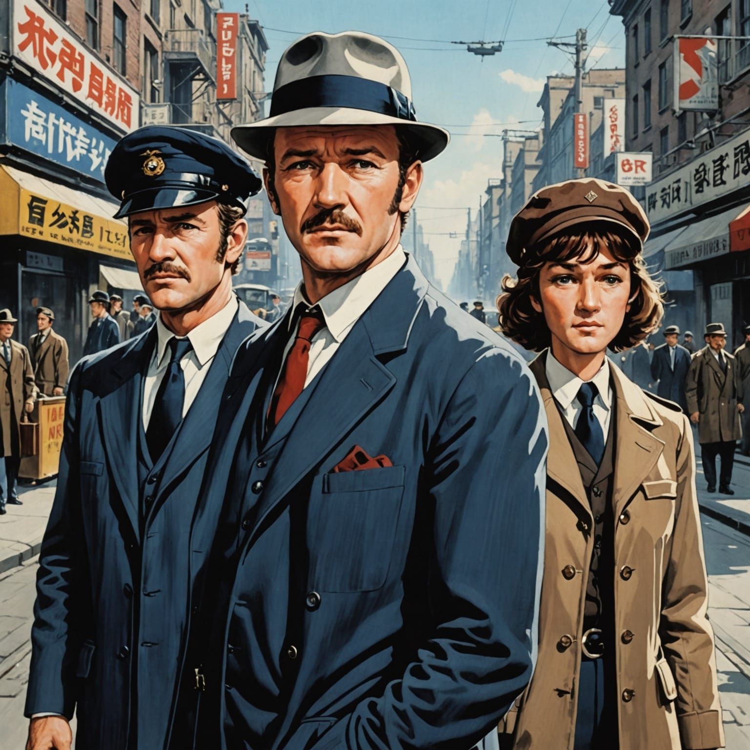 Anime Key Visual of Gene Hackman as Jimmy Doyle from The Fre...