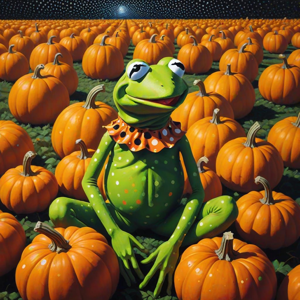 Kermit the Frog Covered in Polka Dots