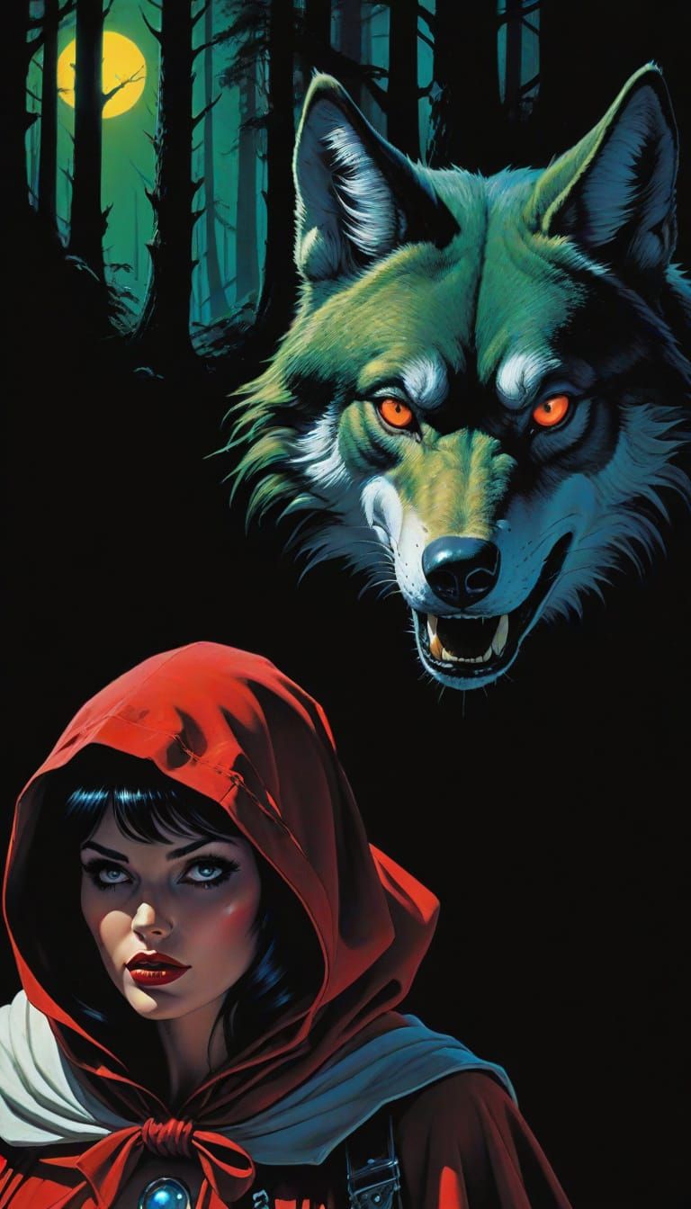 Sci-Fi Wolf Meets Red Riding Hood in Futuristic Forest