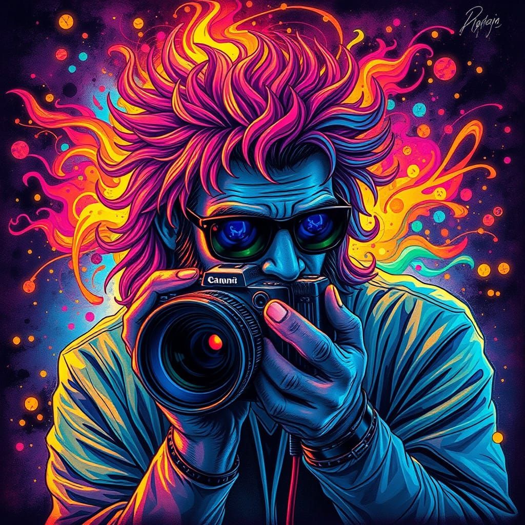 Glowing Biopunk Scenes in Vibrant Warm Colors