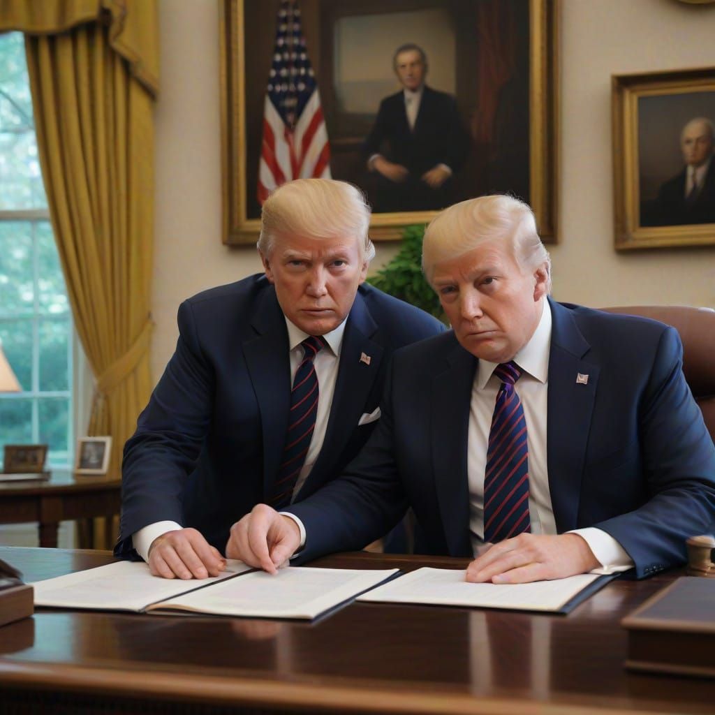 Two Presidents Share a Moment of Camaraderie in the Oval Off...