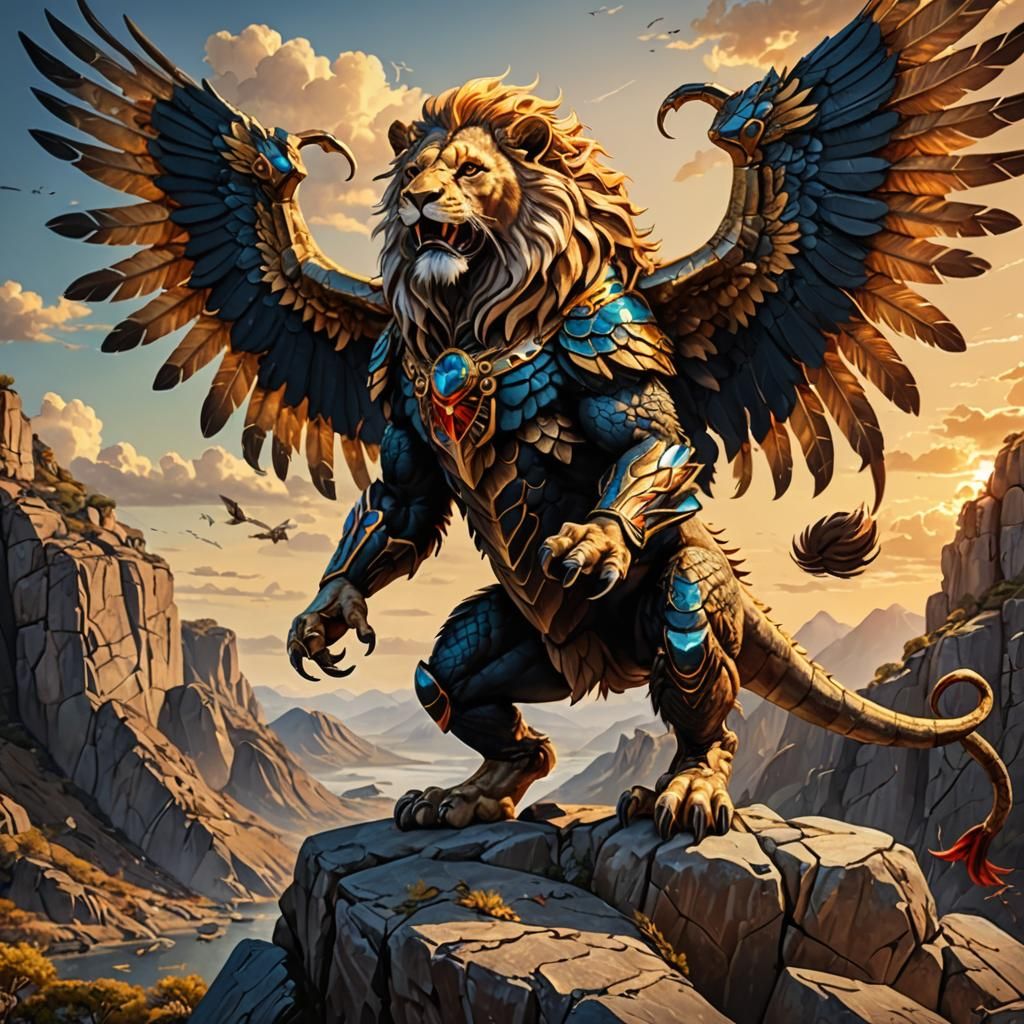 Lion Scorpion Eagle Hybrid: Majestic Cliff Dweller