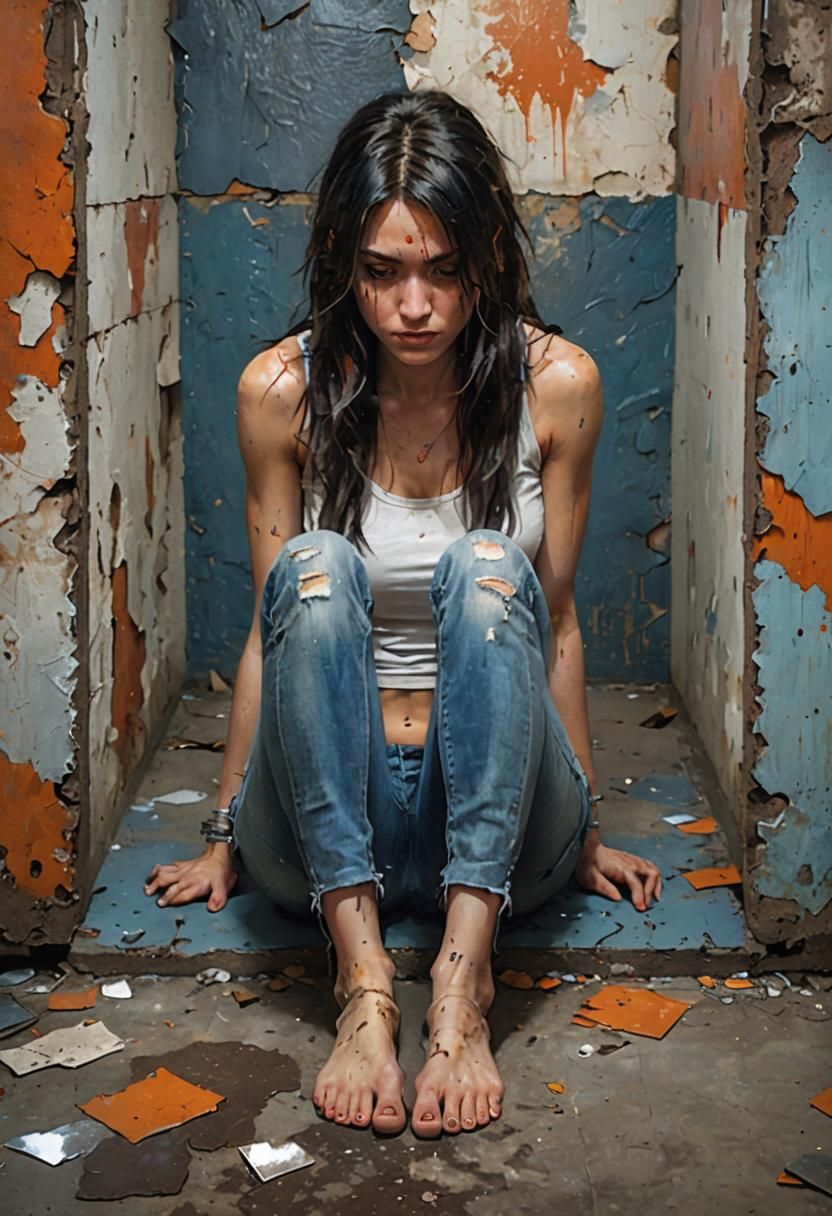 Fantasy Woman in Decayed Room: Realistic Concept Art