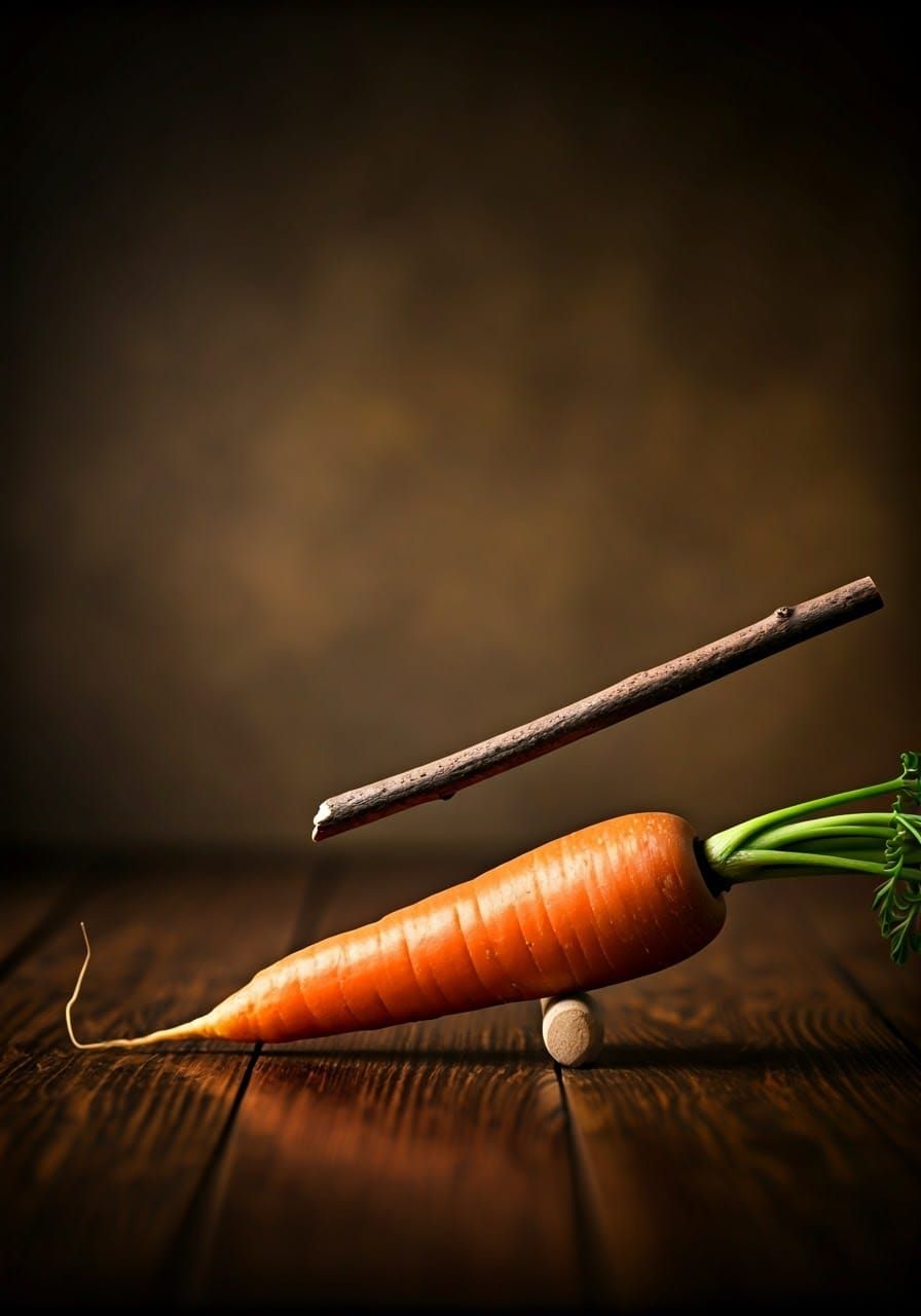 Carrot and Stick Still Life in Old Masters Style