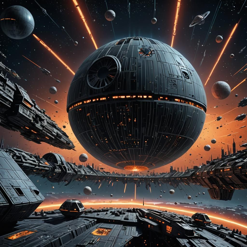 Death Star in Space: Sci-Fi Concept Art