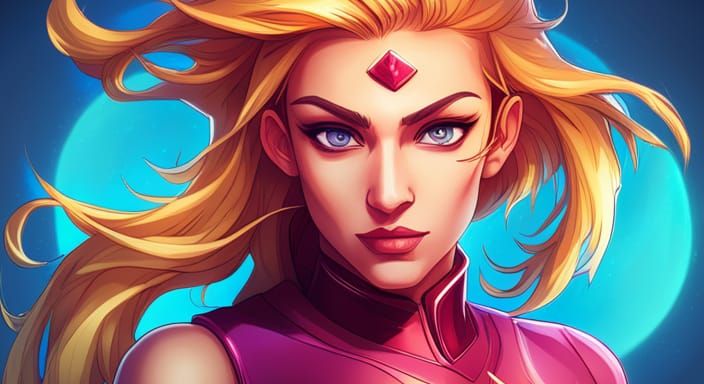 Superhero Portrait in Art Nouveau Style