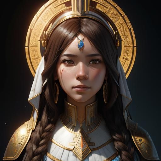 Hatshepsut Portrait in Hyperdetailed Style