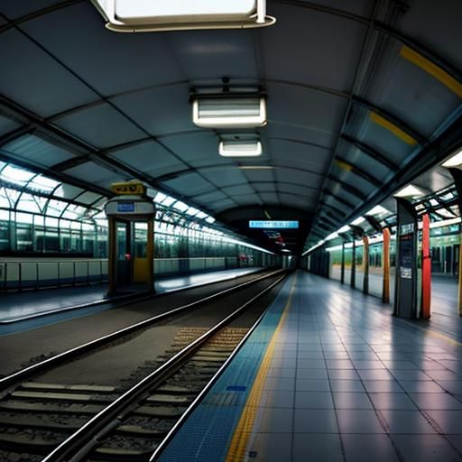 Eerie Empty Train Station: Lonely and Foreboding