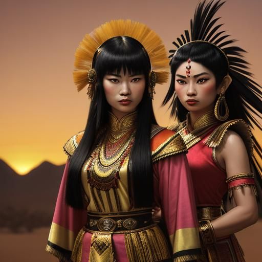 18 year old Vietnamese woman with long black hair with bangs...