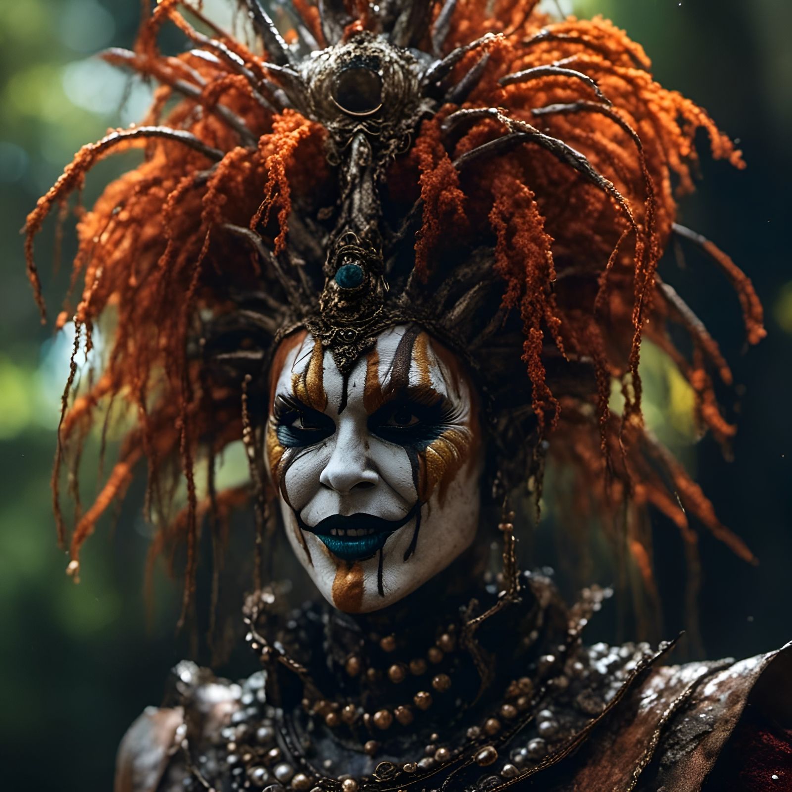 Mangrove Witch Clown Portrait in Ultra-RTX Surreal Style