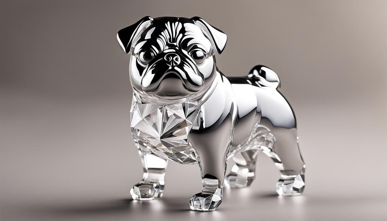 Crystal Pug Sculpture: A Gemstone Pet