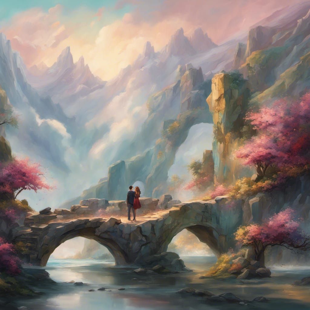 Romantic Hyperrealistic Design with Colorful Depth