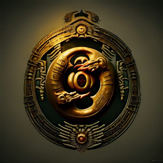 Yin Yang Symbol in Steampunk Cyberpunk Style