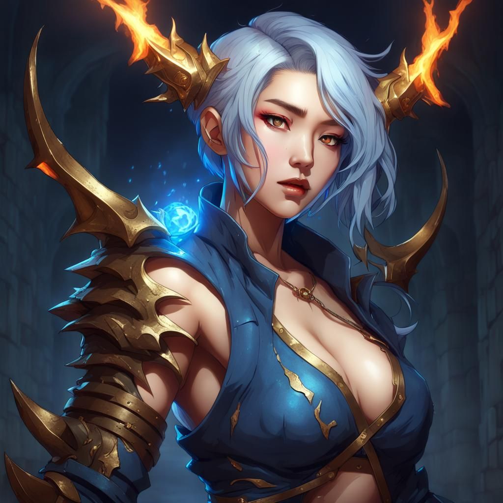 Korean Woman Wields Solar Magic Against Demon Gargoyle