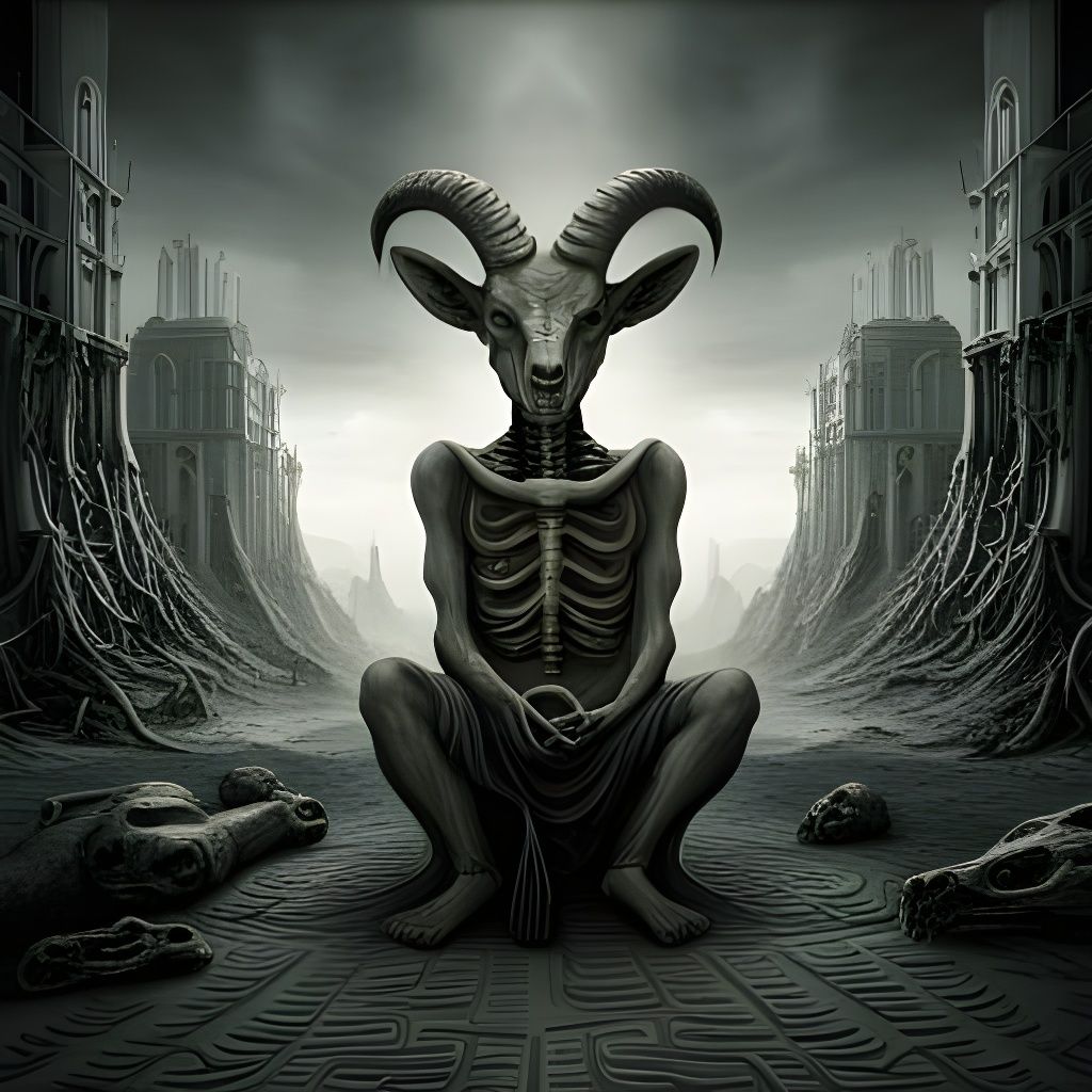 Gothic Horror: Skeletal Goat Meditation