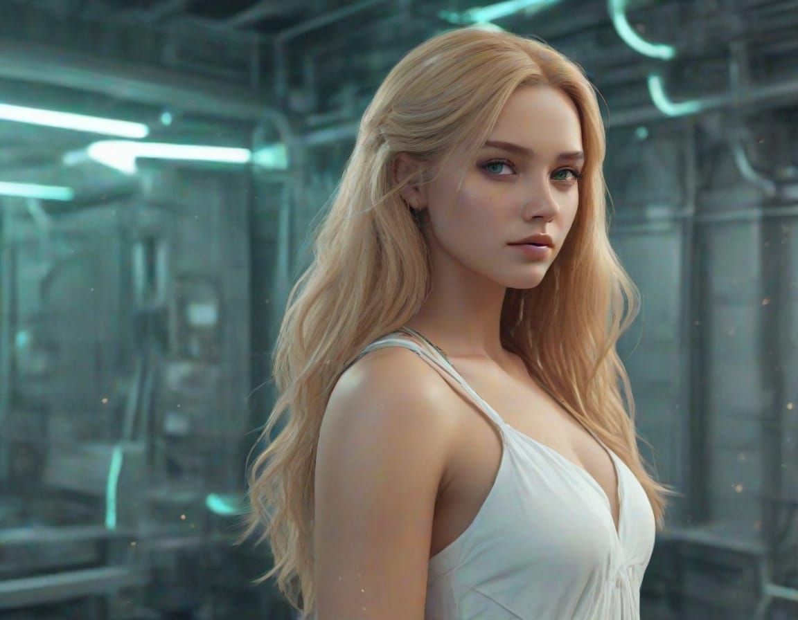 Ethereal Laboratory Visionary in Fantastical Nightgown