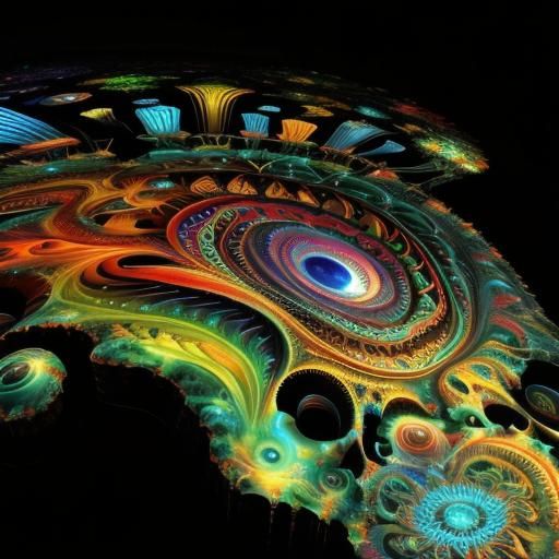 Psychedelic Fractal Art in Hyper-Realism
