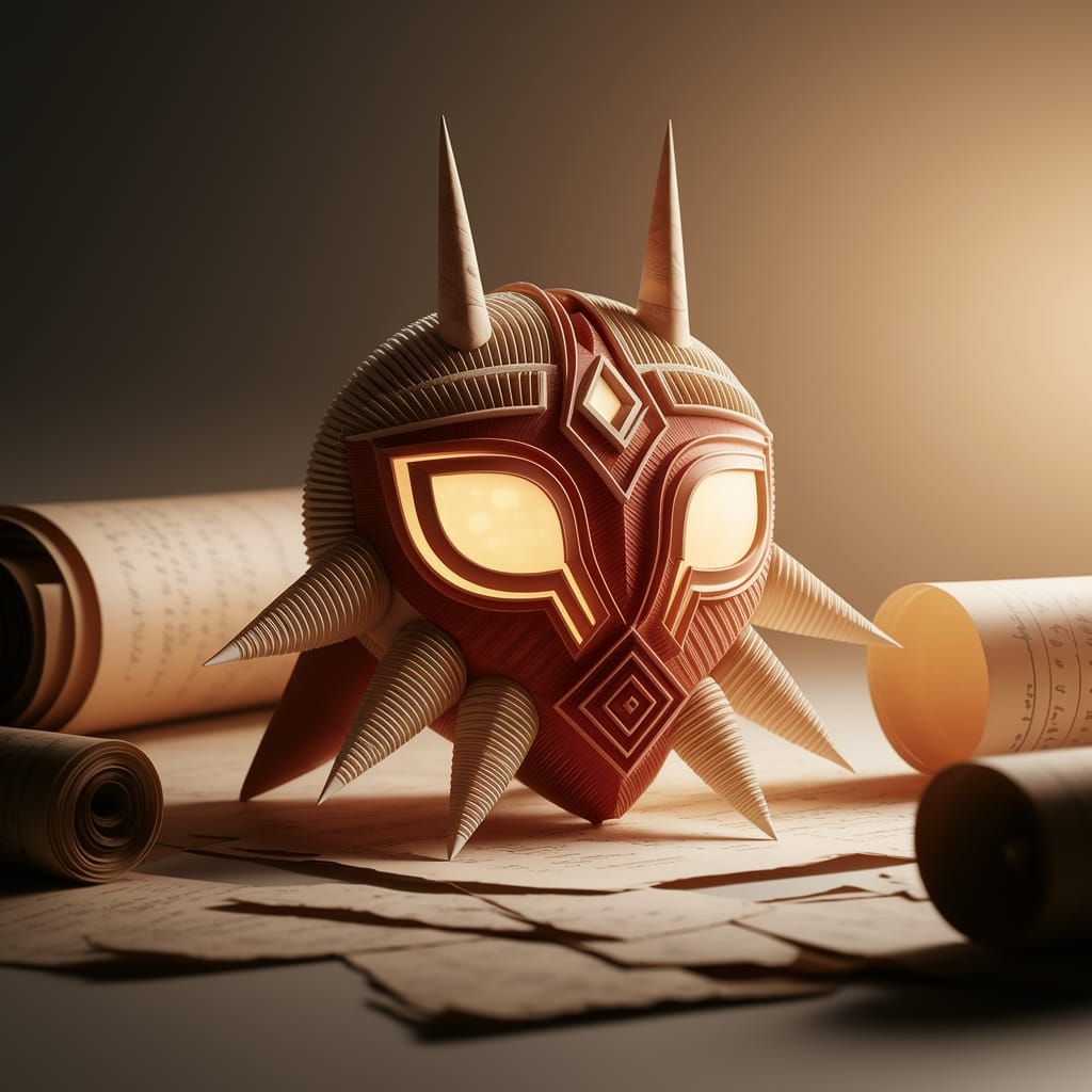 Majora's Mask Origami Papercraft Sculpture in 8K