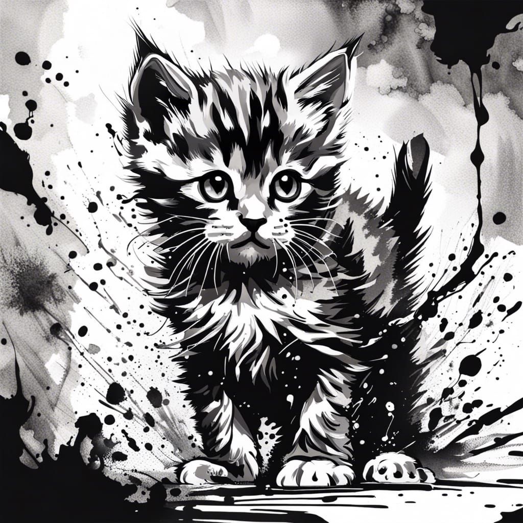 Ink Drawing Kitten