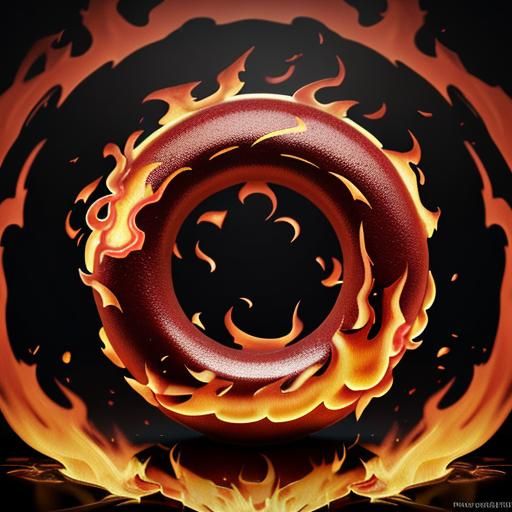 Flaming Donut in Pixar-Inspired 3D Concept Art