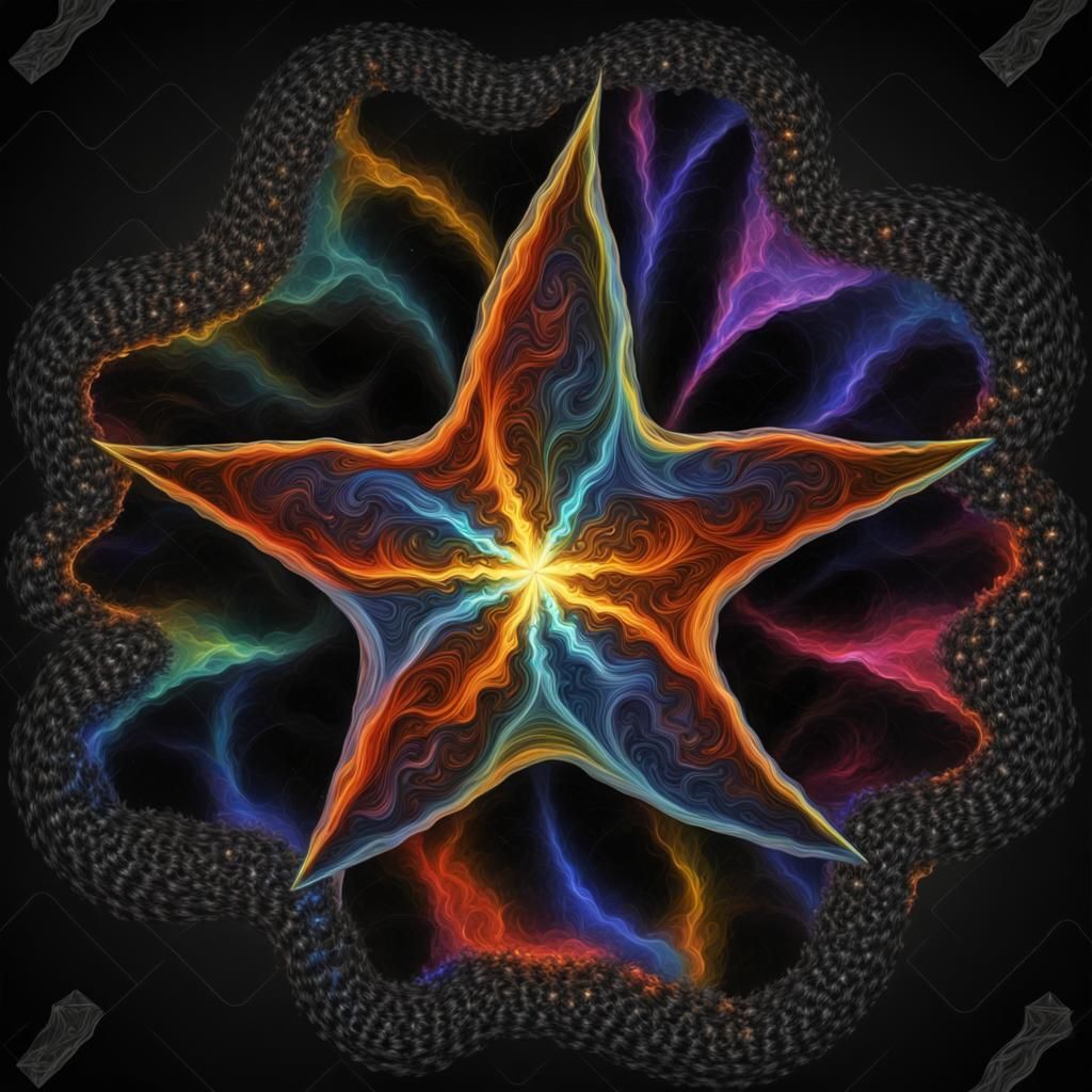 Electromagnetic Starscape in Impasto Oil Paint Style