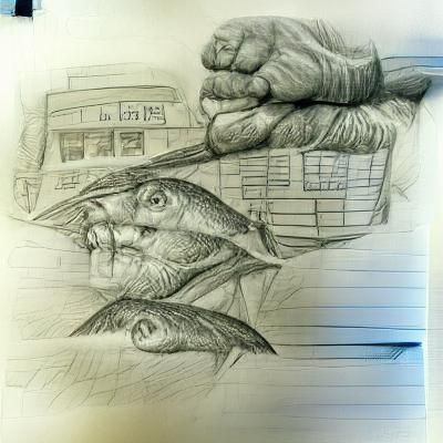 Fish Merchant Pencil Sketch